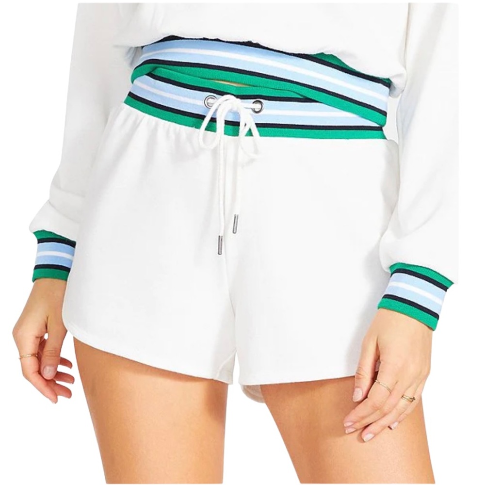BB Dakota by Steve Madden Track Meet Short Ivory Stripe Size Large